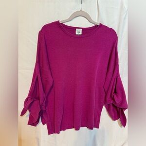 CAbi Fuchsia Sweater Tie Sleeves